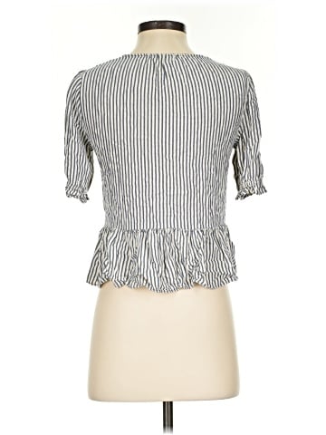 Madewell Courtyard Ruffle-Hem Top in Stripe (view 2)