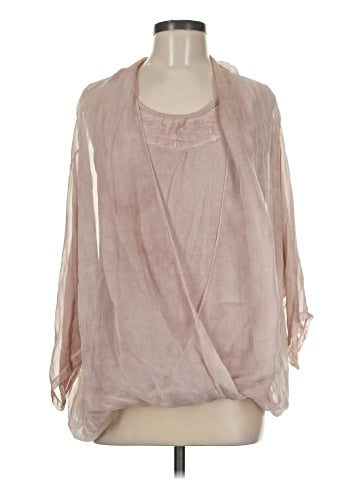 Piazza Roma 3/4 Sleeve Silk Top (view 1)