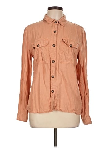 Topshop Long Sleeve Button-Down Shirt (view 1)
