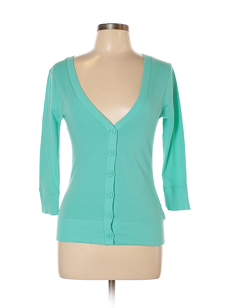 Zenana Outfitters Solid Teal Cardigan Size L - 73% off | thredUP