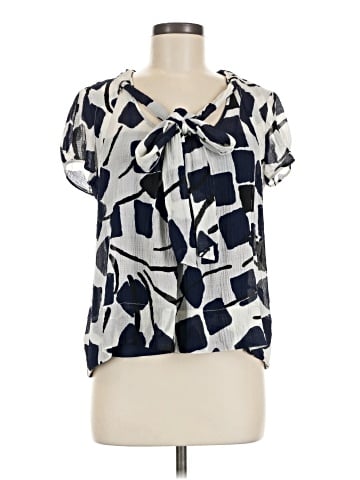 Diane von Furstenberg Short Sleeve Silk Top (view 1)