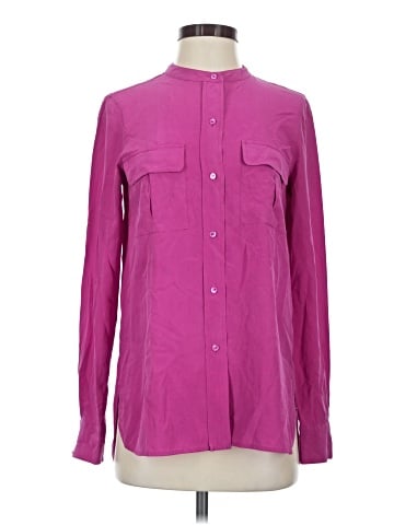 Vince. Long Sleeve Silk Top (view 1)