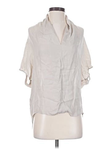 Vince. Short Sleeve Silk Top (view 1)