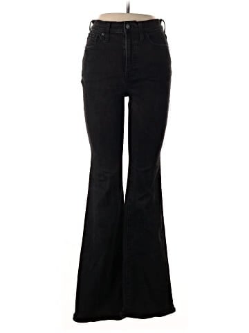 Madewell Skinny Flare Jeans in Black Frost Wash (view 1)