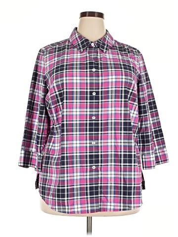 Foxcroft 3/4 Sleeve Button-Down Shirt (view 1)