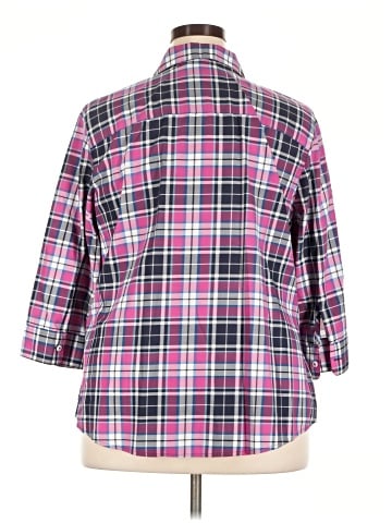 Foxcroft 3/4 Sleeve Button-Down Shirt (view 2)