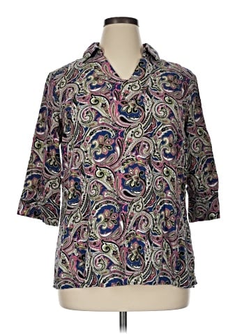 Jones New York 3/4 Sleeve Button-Down Shirt (view 1)