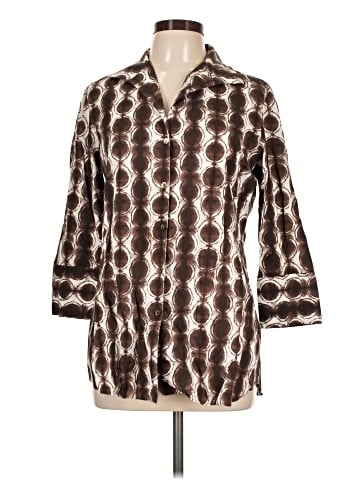 Lafayette 148 New York 3/4 Sleeve Button-Down Shirt (view 1)