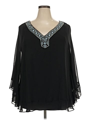 White House Black Market 3/4 Sleeve Blouse (view 1)