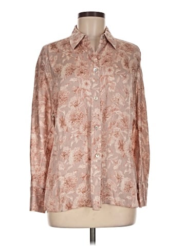 Vince. Long Sleeve Silk Top (view 1)