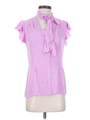 Elie Tahari Short Sleeve Silk Top (view 1)