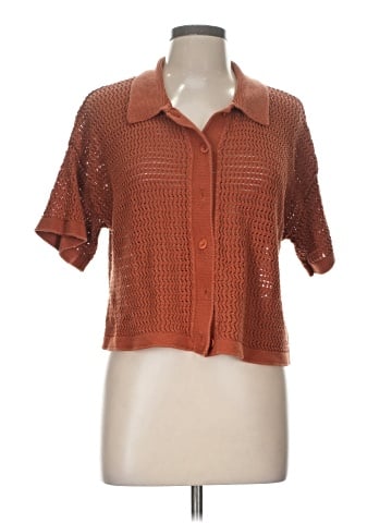 Madewell Crochet Button-Down Sweater Tee (view 1)