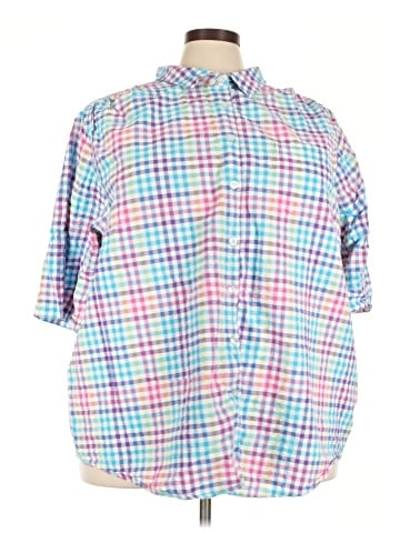 Woman Within 3/4 Sleeve Button-Down Shirt (view 1)