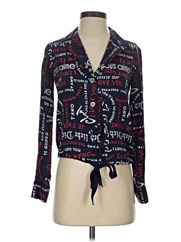 Trina Turk Long Sleeve Silk Top (view 1)