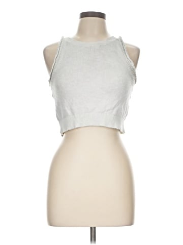 Madewell Crochet-Trim Crop Sweater Tank (view 1)