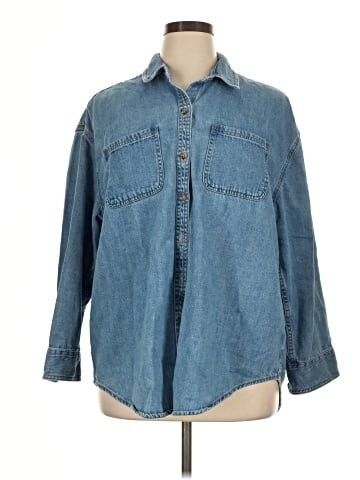 Old Navy 3/4 Sleeve Button-Down Shirt (view 1)