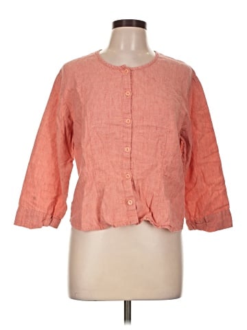 Flax 3/4 Sleeve Button-Down Shirt (view 1)