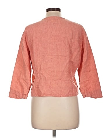 Flax 3/4 Sleeve Button-Down Shirt (view 2)