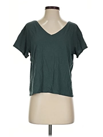 Madewell Supima&reg; Cotton Drapey V-Neck Crop Tee (view 1)