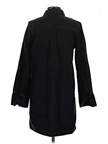 Madewell Denim Popover Mini Shirtdress in Clean Black Wash (view 2)