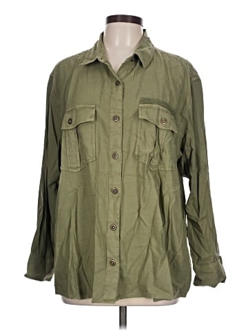a.n.a. A New Approach 3/4 Sleeve Button-Down Shirt (view 1)