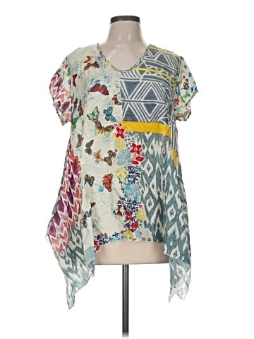 Johnny Was Short Sleeve Silk Top (view 1)