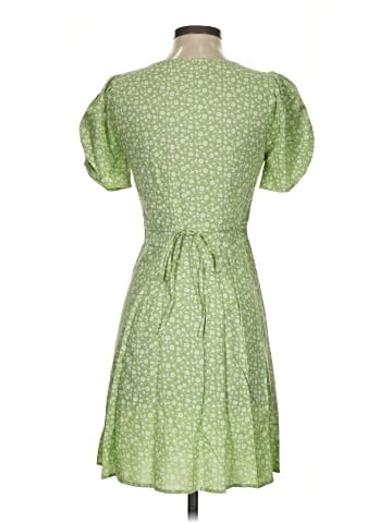 Madewell V-Neck Button-Front Mini Dress in Ditsy Daze (view 2)