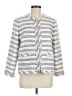 Chico's 100% Polyester Stripes White Blazer Size M - photo 1