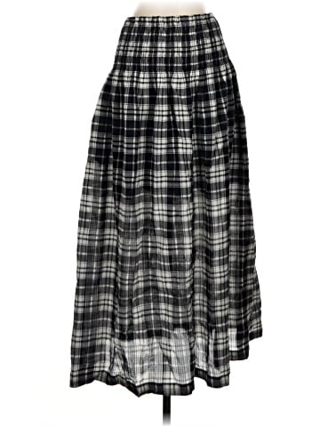 Madewell Smocked-Waist Maxi Skirt in Plaid (view 1)