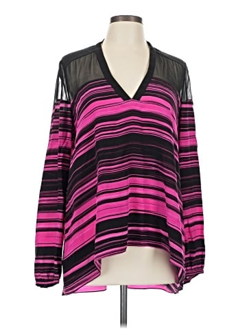 Elizabeth and James Long Sleeve Silk Top (view 1)