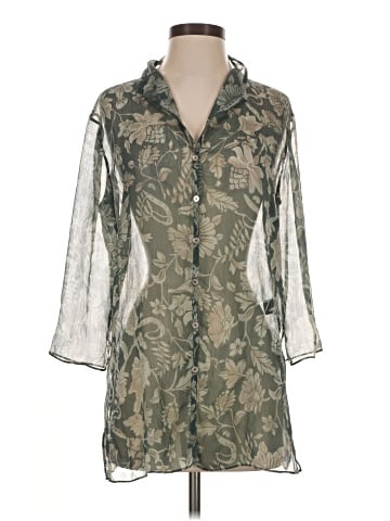 Nurture 3/4 Sleeve Button-Down Shirt (view 1)