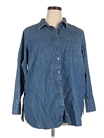 Talbots 3/4 Sleeve Button-Down Shirt (view 1)