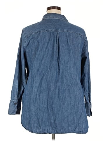 Talbots 3/4 Sleeve Button-Down Shirt (view 2)