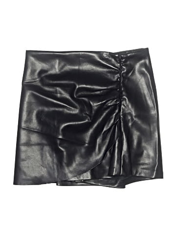 Aqua Faux Leather Skirt (view 1)