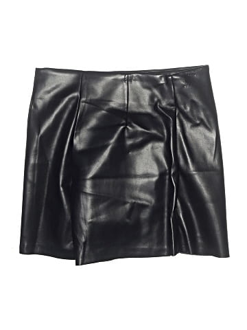 Aqua Faux Leather Skirt (view 2)