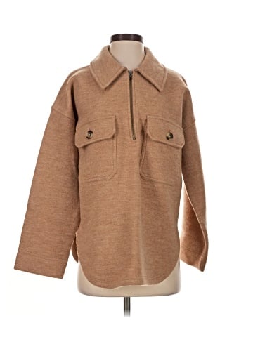 Madewell Boiled Wool Half-Zip Popover Sweater (view 1)