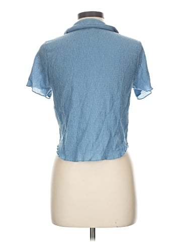 Madewell Crinkle Polo Crop Tee (view 2)