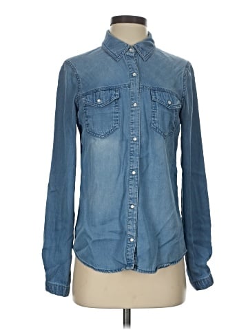 Vila Long Sleeve Button-Down Shirt (view 1)