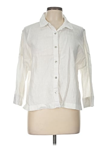 Sigrid Olsen 3/4 Sleeve Button-Down Shirt (view 1)