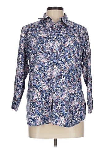 Chaps 3/4 Sleeve Button-Down Shirt (view 1)