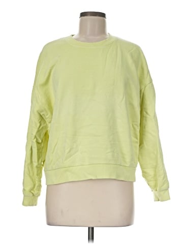 Madewell Garment-Dyed Oversized Sweatshirt in Faded Neon (view 1)