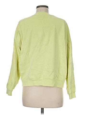 Madewell Garment-Dyed Oversized Sweatshirt in Faded Neon (view 2)