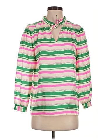 J.Crew Collection Long Sleeve Silk Top (view 1)