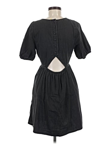 Madewell The Denim Annamarie Mini Dress in Lunar Wash (view 2)