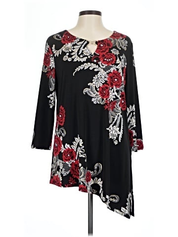 JM Collection 3/4 Sleeve Top (view 1)