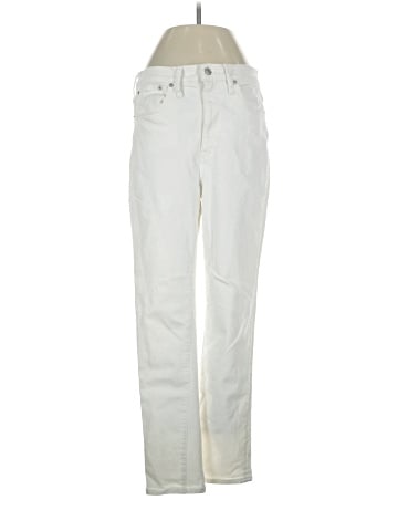 Madewell The High-Rise Slim Boyjean in Tile White (view 1)