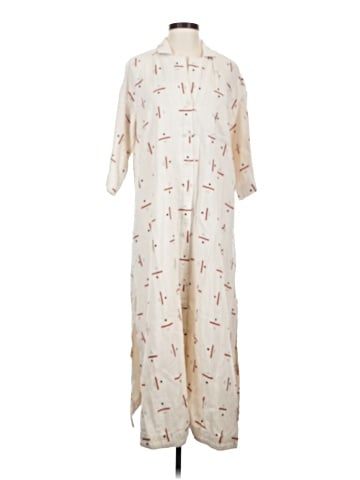 Madewell Madewell x Caroline Z Hurley Cover-Up Maxi Shirtdress in Abstract Alpha (view 1)