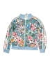 Adidas 100% Polyester Tropical Blue Track Jacket Size 10 - 12 - photo 1