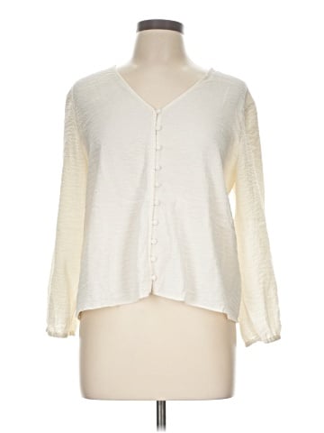 Madewell V-Neck Button-Down Shirt (view 1)
