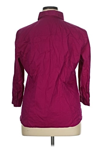 New York & Company 3/4 Sleeve Button-Down Shirt (view 2)